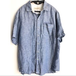 Men’s Tommy Bahama Short Sleeve Linen Button Down Shirt - Size Medium - EUC!